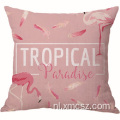 Aangepaste roze flamingo&#39;s fluwelen kussensloop kussenhoes